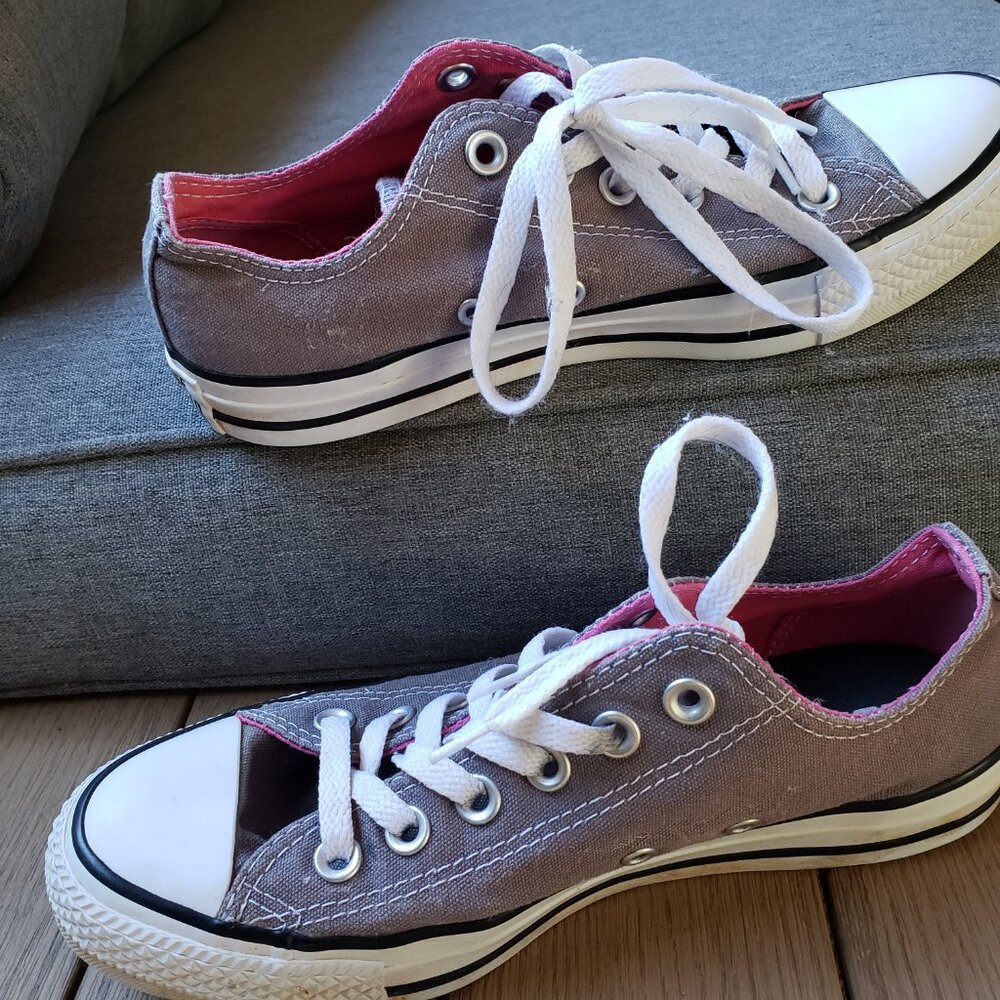 EUC CTAS Converse Double Tongue Ox 553443F Gray (7) KICKS - Picture 2 of 6